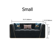 Deep gray tufted upholstery on modern modular floor sofa