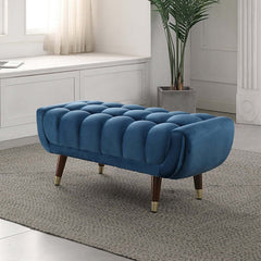 Pink Velvet Upholstered Bench for Modern Entryway Decor and Elegant Comfort