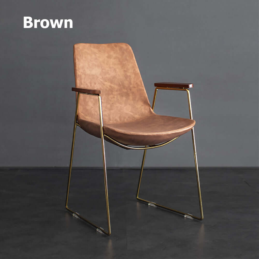 Elegant Contemporary Dining Chair with Gold Metal Legs and PU Leather Upholstery Secondary image