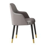 Modern MidCentury Upholstered Blue Fabric  Dining Chair with Arms Set of 2