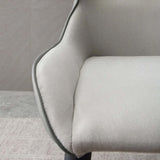 Modern Gray Dining Chair Upholstered Side Chair PU Leather Set of 2