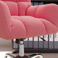 Stylish and comfortable swivel task chair with height adjustment in cotton and linen upholstery for modern offices