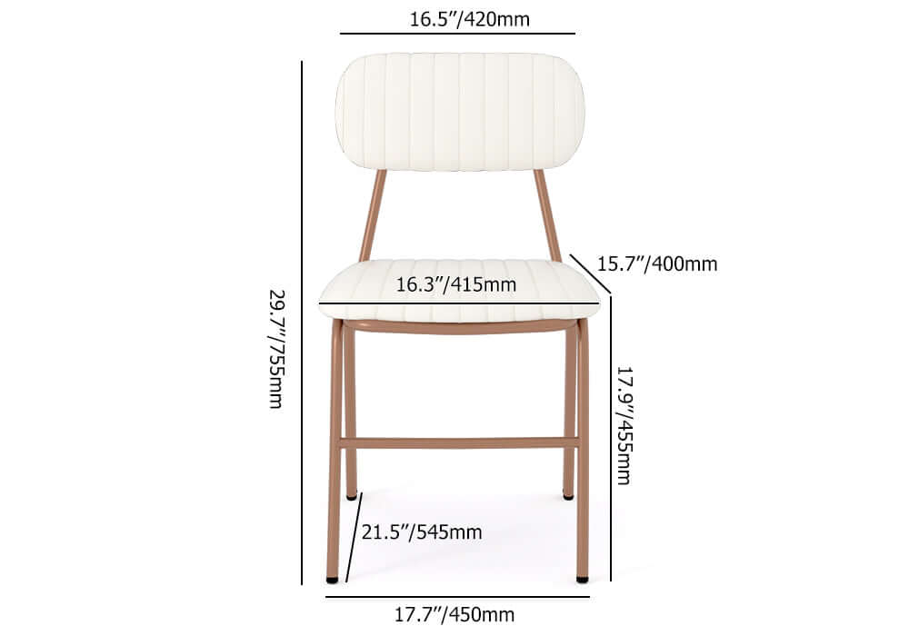 Modern brown dining chairs set with comfortable faux leather upholstery for stylish togetherness