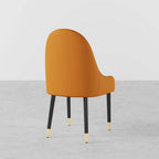 Trendy white and orange dining chairs with metal legs, set of 2, designed with PU leather for upscale dining experience