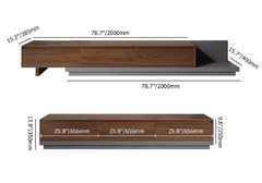 Functional Set of 2 Walnut Modern MDF Extendable TV Stand & Coffee Table Set Up to 120"