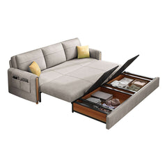 OffWhite Arm Full Sleeper Sofa Bed with Storage & Side Pockets Comfortable