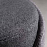 Green Stylish Round Upholstered Ottoman Cotton & Linen Ottoman Pouf