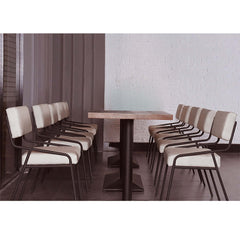 White PU leather upholstered dining chairs set of 2 for industrial themed dining room furniture