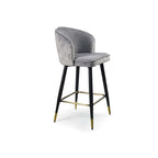 Chic blue tufted upholstered counter stool for kitchen or bar