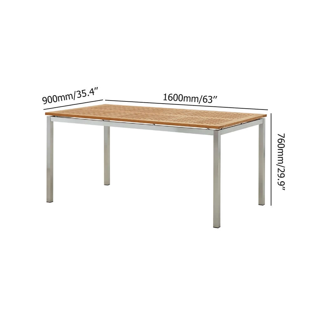 7-Piece Outdoor Dining Set with Durable Solid Wood and Aluminum Construction
