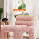 Beige Velvet Accent Chair Upholstery Horizontal Channeled for Living Room