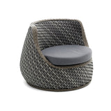 Dark Gray Outdoor Patio Rattan Armchair with Cushions