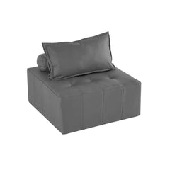 Classy Brown Armless Lounge Chair Upholstered in LeathAire for Sophisticated and Inviting Home Decor
