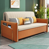 Modern Velvet Upholstered Convertible Full Sleeper Sofa with Storage