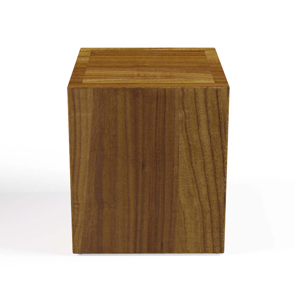 Natural teak wood coffee table set with modern round & rectangle shapes for outdoor spaces