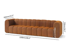 86.6 inch modern velvet upholstered sofa with solid wood frame for a touch of luxury