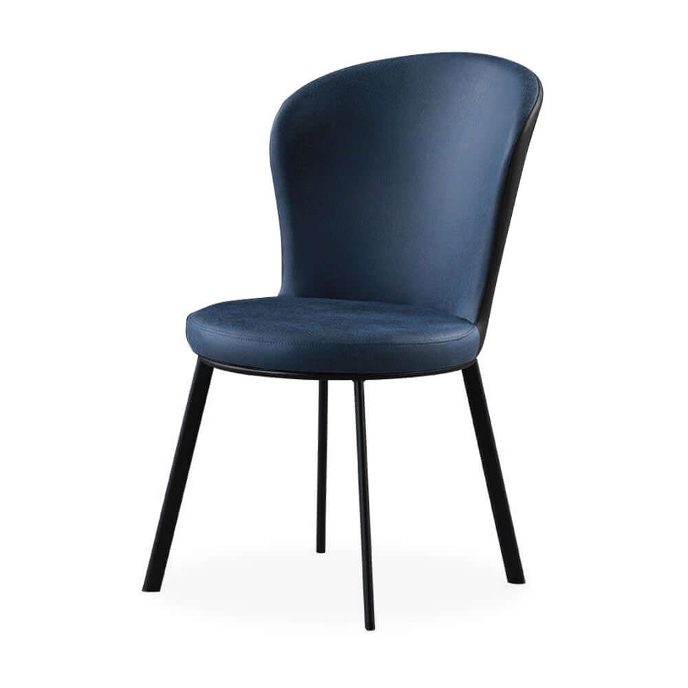 Contemporary high back dining chair upholstered in leathaire, set of 2