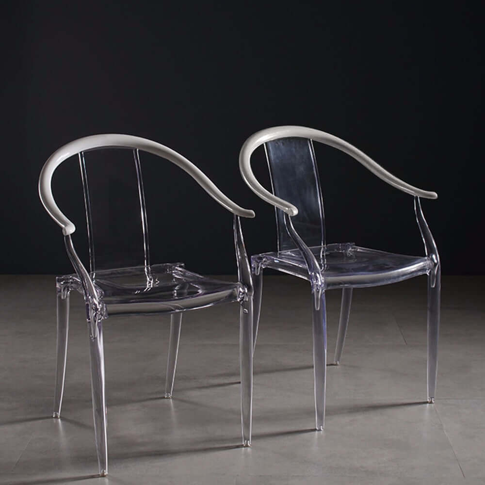 Transparent dining chair with a sleek and modern design