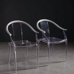 Transparent dining chair with a sleek and modern design