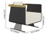 Walnut Modern Accent Chair Upholstered Cotton & Linen Accent Chair