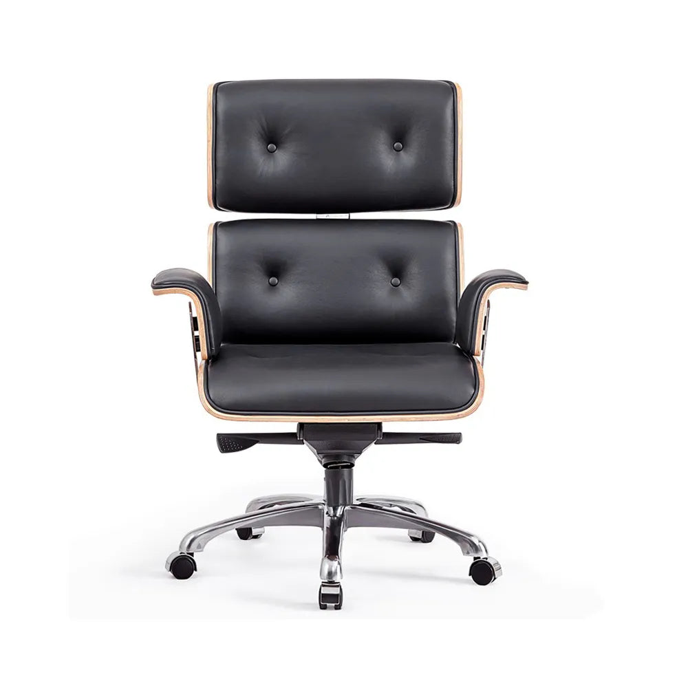 Chaise de bureau fauteuil manager pivotant hauteur réglable revêtement  synthétique capitonné noir - Chaise de bureau - Bureau et entrée - Meuble