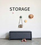 Trendy orange vegan leather upholstered bench with lift-top design and storage ottoman drawer