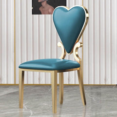 Luxurious dining chair with golden legs and poker-style design, crafted from durable PU leather for a stylish touch