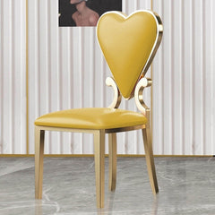 Elegant poker-style dining chair with modern design and durable PU leather seat, golden legs for a luxurious touch