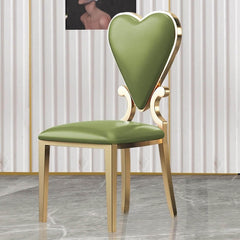 Chic poker-style dining chair with golden legs, featuring PU leather seat for a comfortable and stylish experience