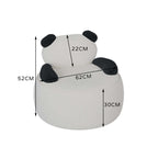 Off-white boucle sherpa bear accent chair with black and brown details, cozy lounge sofa seating