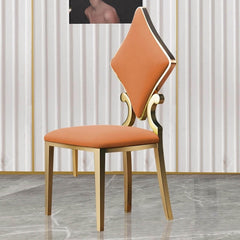 Contemporary poker-style dining chair with golden legs and comfortable PU leather seat, perfect for modern interiors