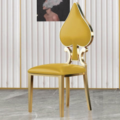 Stylish dining chair with golden legs, made from high-quality PU leather for a luxurious poker-style look