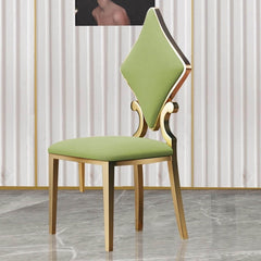 Stylish and comfortable poker-style dining chair with golden legs, made from high-quality PU leather for a modern look