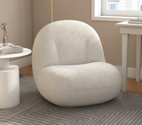 OffWhite Boucle Sherpa Floor Sofa Lounge Chair Soft Cushion Single Sleeper