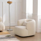 White/Gray/Blue Boucle Sherpa Accent Chair Nordic Swivel Chair Gwyneth Ivory Boucle Sherpa Chair