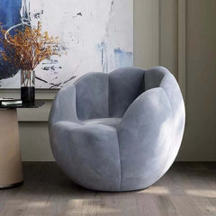 Pumpkin moon pod chair in stylish blue for comfortable seating