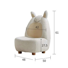 Kids White Children Boucle Sherpa Lounge Chair Rabbit Accent Sofa for Relaxing