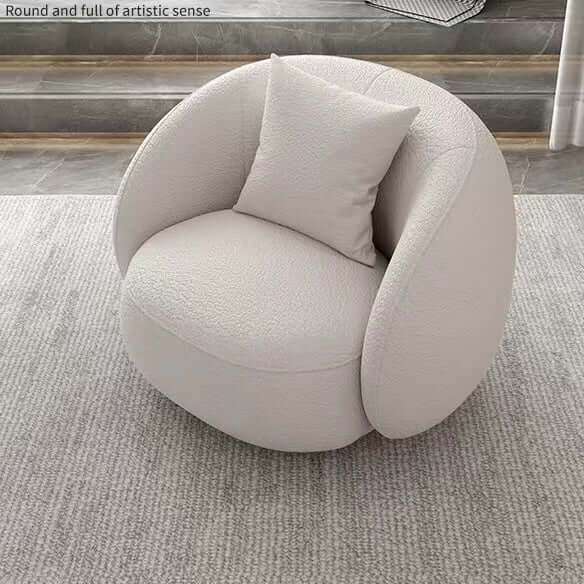 Ivory Gwyneth modern accent chair with bouclé sherpa upholstery for stylish lounge seating