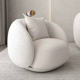 White Modern Accent Chair Gwyneth Ivory Bouclé Sherpa Lounge Chair