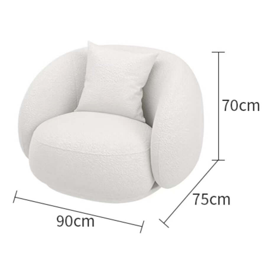Ivory Gwyneth modern accent chair with bouclé sherpa upholstery for stylish lounge seating