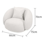 Ivory Gwyneth modern accent chair with bouclé sherpa upholstery for stylish lounge seating