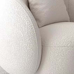 White modern accent chair with cozy sherpa and soft ivory bouclé upholstery