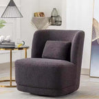 Modern Nordic swivel boucle sherpa chair with high back in white, blue, brown, and yellow colors