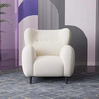 Ivory boucle sherpa accent chair with high back and fabric cover for modern living rooms main product image