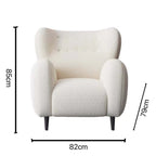 Ivory boucle sherpa accent chair with high back and fabric cover for modern living rooms