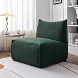 Modern Square Boucle Sherpa Lounge Sofa, Green Boucle Sherpa Chair
