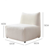 Modern Square Boucle Sherpa Lounge Sofa, Green Boucle Sherpa Chair