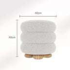 Nordic round white boucle sherpa vanity stool without back, perfect as an accent chair