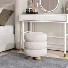 Comfortable and inviting Nordic round white boucle sherpa chair for your relaxation corner