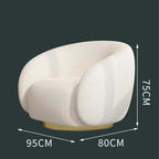 White boucle sherpa lounge chair with surrounding armrests for comfortable seating